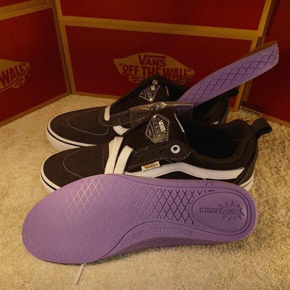 VANS Men's 7/Womens 8 Kyle Walker Twill Raven Suede Grey Black White VN0A5JIE87C - Picture 6 of 12